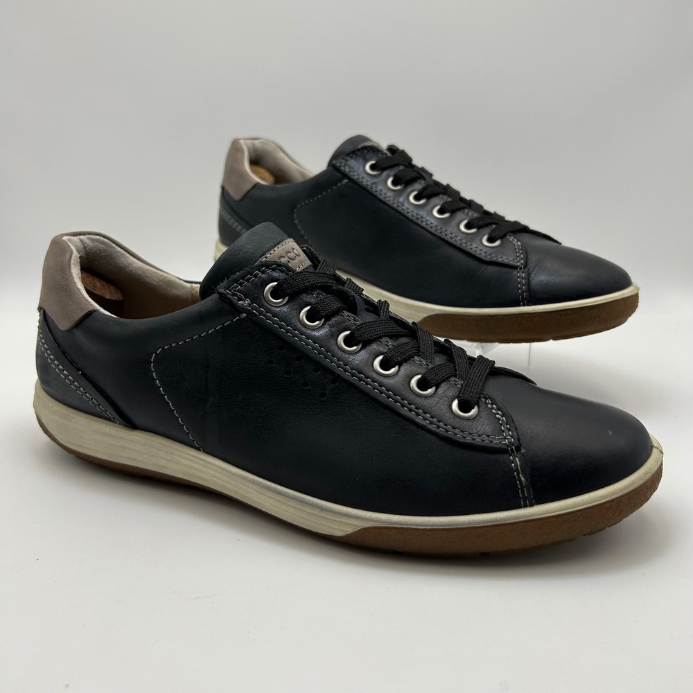 ECCO Chase II Tie Sneakers Womens 41 Black Leather Lace Up Comfort Low Top Gorp